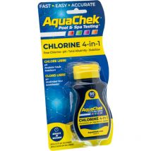 Tire analitiche Aquachek giallo pcloro, ph, alcalinità totale e acido cianurico.ara