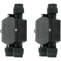 Set mit 2 wasserdichten Verbindungsboxen 3 Wege mit automatischem Stecker IP68