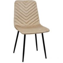 Ws Design - Chaise en velours Tortora Pieds noirs Arrow