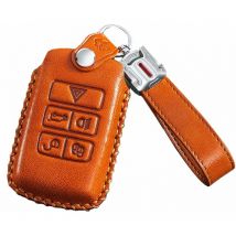 Coque de clé de voiture en cuir (style A, marron)-Fei Yu