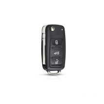 Coque de clé de Voiture Pliante de Remplacement Fob pour vw Volkswagen Golf Mk6 T1guan Polo Passat cc Seat Skoda Octavia 3 Boutons
