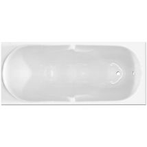 Baignoire simple – 180 cm x 80 cm – Acrylique/ABS avec renfort en fibre de verre – Blanc