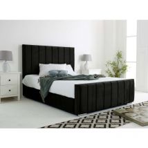 Coraline Black Plush Velvet Small Double Bed Frame
