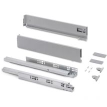 emuca cajón exterior vertex con regulación 3d de altura 93mm, 40kg, profundidad 300mm, acero, pintado aluminio