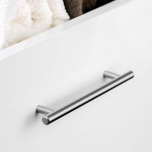 emuca lote de 10 tiradores para mueble orlando, l252mm, intereje 192mm, acero, níquel satinado