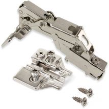 Emuca - lote de 10 bisagras supercodo x91 apertura 165 grados con cierre suave y suplementos euro, altura 0, acero, niquelado