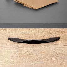Emuca - lote de 8 tiradores para mueble varna, l181mm, intereje 160mm, zamak, pintado negro