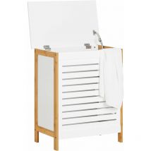 Corbeille à Linge Coffre à Linge Porte Vêtement pour laverie, Salle de Bain FSS66-WN Sobuy