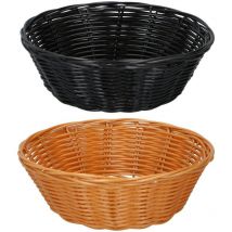 Corbeille à pain en osier Alpina 2 pièces Marron/Noir