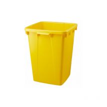Poubelle de tri jaune rectangulaire 90 litres sans couvercle
