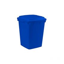Poubelle de tri bleue rectangulaire 90 litres sans couvercle