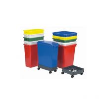 Poubelle de tri verte rectangulaire 90 litres sans couvercle