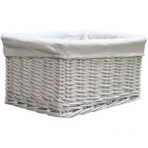 Corbeille de rangement osier blanc