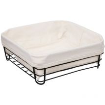Corbeille en acier 25cm beige noir - 5five