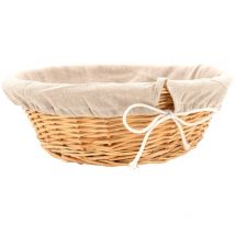 Corbeille en osier blanc avec doublure en jute