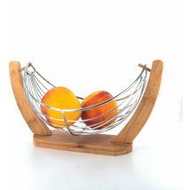 Corbeille à fruits design bambou et inox Cook