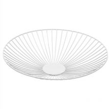 Corbeille ronde en métal blanc D35xH7,5cm