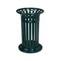 Corbeille tulipe 60 l metal verte ronde