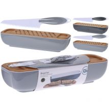 Excellente boîte à pain + planche à découper en bois et couteau assortis