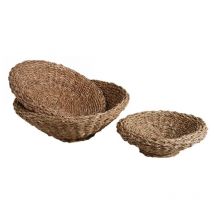 Corbeilles rondes en jonc naturel (lot de 3)