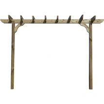 Corbel Single Beam Pergola, Plant Climbing Arbour, 2.4m (2 Uprights), (3 row kit), Rustic Brown