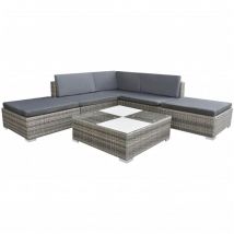Corcoran 6 Seater Rattan Corner Sofa Set by Dakota Fields Grey