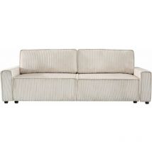 Sofa mit Schlaffunktion aus Cord "Montaigne" -- 3-Sitzer - Beige