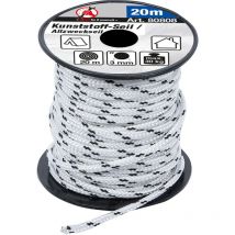 Corda in plastica / Corda multiuso 3 mm x 20 m nero / bianco