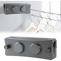 Cyslmuk - Corde à linge télescopique, corde à linge télescopique de 5,1 m, corde à linge d'intérieur, corde à linge réglable robuste