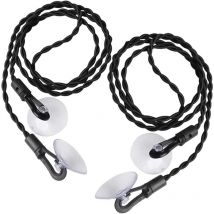 Longziming - Lot de 2 Corde à Linge Voyage,Corde à Linge Portable,cordes à linge de voyage élastiques portables coupe-vent avec crochets et ventouses