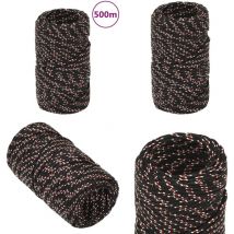 Corde de bateau Noir 2 mm 500 m Polypropylène - Corde De Bateau - Corde Marine - Polypropylène - Corde Tressée - Amarrage - Home & Living