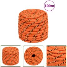 The Living Store Corde de bateau Orange 18 mm 100 m Polypropylène - Corde De Bateau - Corde Polypropylene - Corde Nautique - Amarrage - Voilier