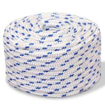 Helloshop26 - Corde de bateau polypropylène 10 mm 50 m blanc gréement corde de levage