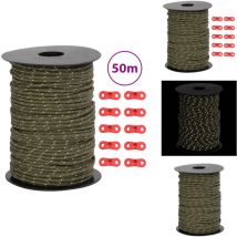 Corde de haubanage de tente avec bandes réfléchissantes et clés - Corde De Tente - Corde De Haubanage - Accessoires De Camping - Matériel De Camping