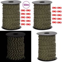 Corde de haubanage de tente avec bandes réfléchissantes et clés - Corde De Tente - Corde De Haubanage - Accessoires De Camping - Matériel De Camping