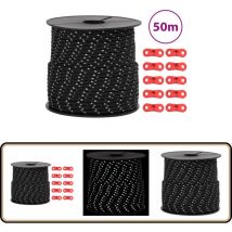 Vidaxl - Corde de haubanage de tente avec bandes réfléchissantes et clés - Corde De Tente - Corde De Haubanage - Accessoires De Tente - Matériel De