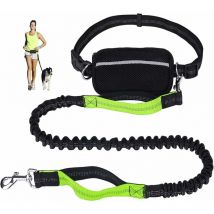 Tonchean Laisse pour chien,Corde de jogging pour courir, marcher avec coutures réfléchissantes et distributeur de sacs poubelle, laisse réglable pour