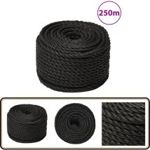 Corde de travail Noir 10 mm 250 m polypropylène - Corde De Travail - Corde Noire - Corde Polypropylène - Corde Épaisse - Corde Robuste