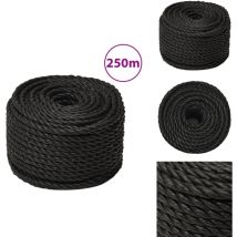 Corde de travail Noir 10 mm 250 m polypropylène - Corde De Travail - Corde Noire - Corde Polypropylène - Corde Épaisse - Corde Robuste