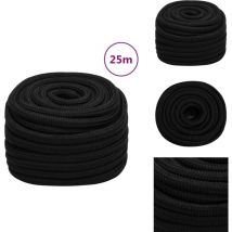 Corde de travail Noir 20 mm 25 m Polyester - Corde - Cordes - Corde Tressée - Cordon Tressé