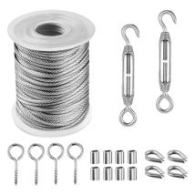Corde En Acier Inoxydable à Suspendre Kit, CâBle En Acier Inoxydable RevêTu De Nylon, Tendeur Cable Acier Pvc, Pour Corde De Tente, Corde à Linge,