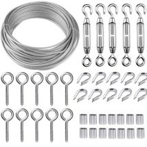 Serbia - Corde en Acier Inoxydable à Suspendre Kit,30M/2mm Câble en Acier Inoxydable Revêtu avec M5 Tendeurs,Kit Cable Métallique 2mm pour Plantes
