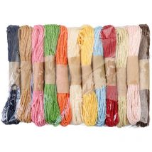 Corde en papier 12 rouleaux 10 m de corde en papier bricolage corde torsadée colorée pour emballage cadeau (couleur mixte)