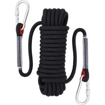 Corde escalade Corde d'escalade, diamètre 12 mm, Accessoires de randonnée, Corde de sécurité haute résistance (30 m noir)
