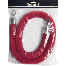 Securit Classic Range Barrier System Rope Chrome Ends. Red Rsclrpchrd