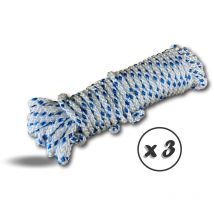 Corde synthétique tressée Résistance à la rupture 360 kg ø 6 mm x 10 m - Quantité x 3 - 360 kg - 6 mm - 10 m