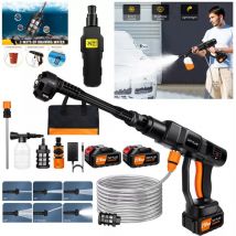 Cordless 180 Bar Car High Pressure Washer Jet Water Wash Cleaner Gun + 2 Battery