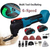 Cordless oscillation tool, 6 types of variable speed brushless motor tools, used for cutting wood dry wall nails, removing grouting and polishing (