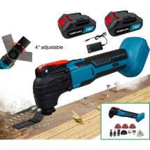 Teetok - Cordless oscillation tool kit, 22000 opm variable speed, 4 ° oscillation angle multifunctional tool, dry walls, nails, scratching and