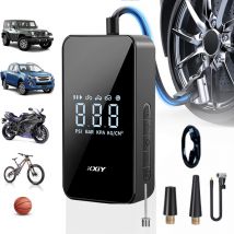 Cordless Tyre Inflator Air Compressor 150PSI, 6000Mah Tyre pump with 12V DC,rechargeable electric bike pump with digital led Display and Emergency